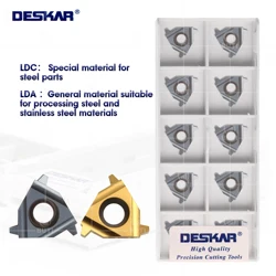 DESKAR 100% Original 16ER 16IR 1.5TR 2TR 2.5TR 3TR LDA LDC Thread Turning Tools Parts Carbide Inserts CNC Lathes Cutter Cutting