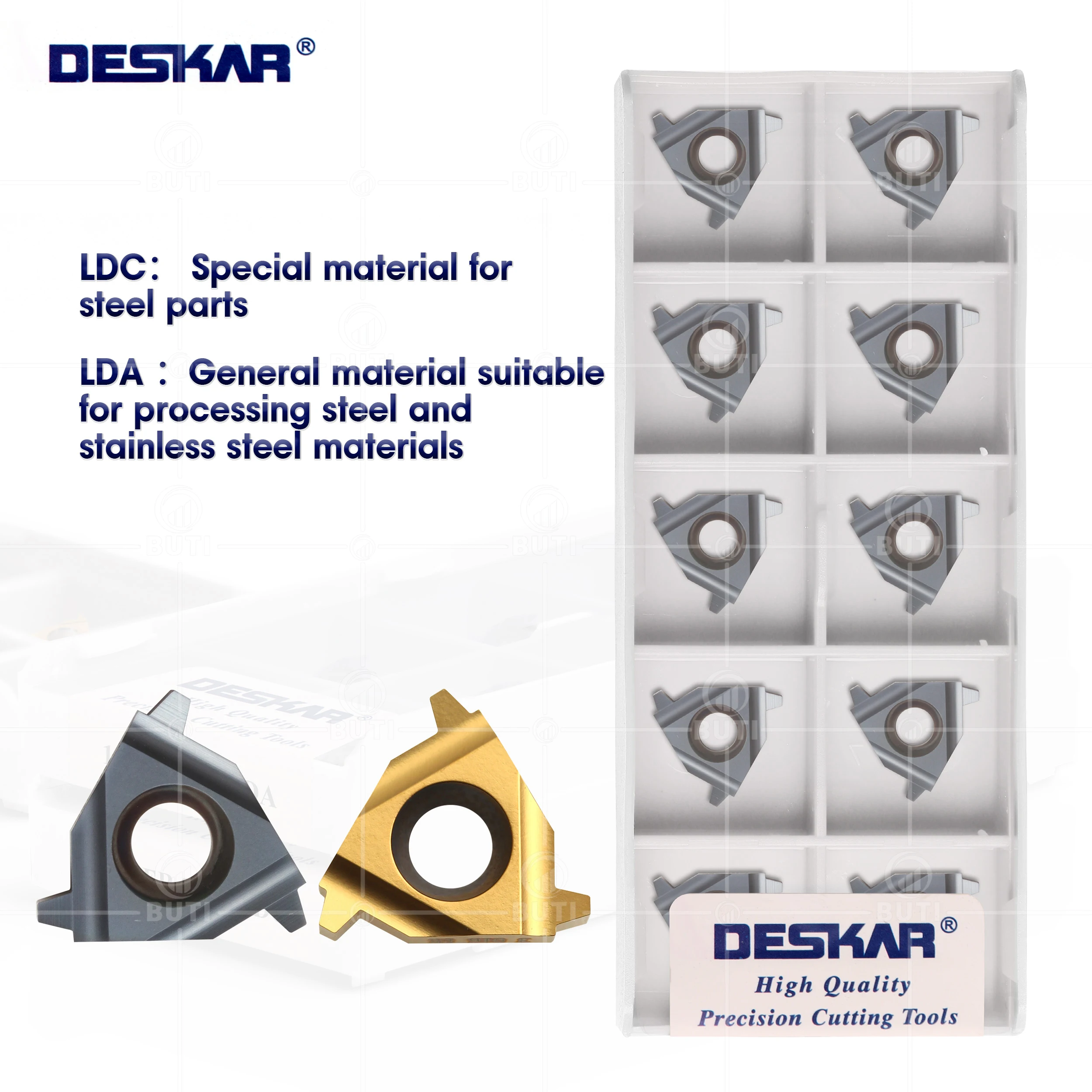 Deskar 100 Original 16er 16ir 1.5tr 2tr 2.5tr 3tr Lda Ldc Rosca Ferramentas de Gerencio Peças Inserções Carboneto Tornos Cnc Cortador Corte