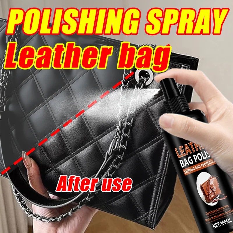 100ML Leather Bag Polish Spray - Multi-Use for Bags, Shoes, and Furniture, Restores and Shields from Wear and Tear, Long-Lasting