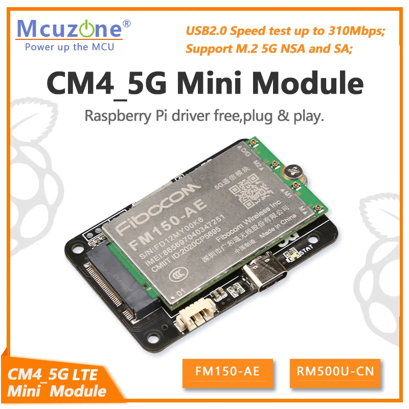 Imagem -01 - Raspberry pi Cm4_5g Lte Mini Módulo Openwrt Ubuntu Driver Livre Fm150 Rm500u Rm500q Ssh Rpi 4b Esim