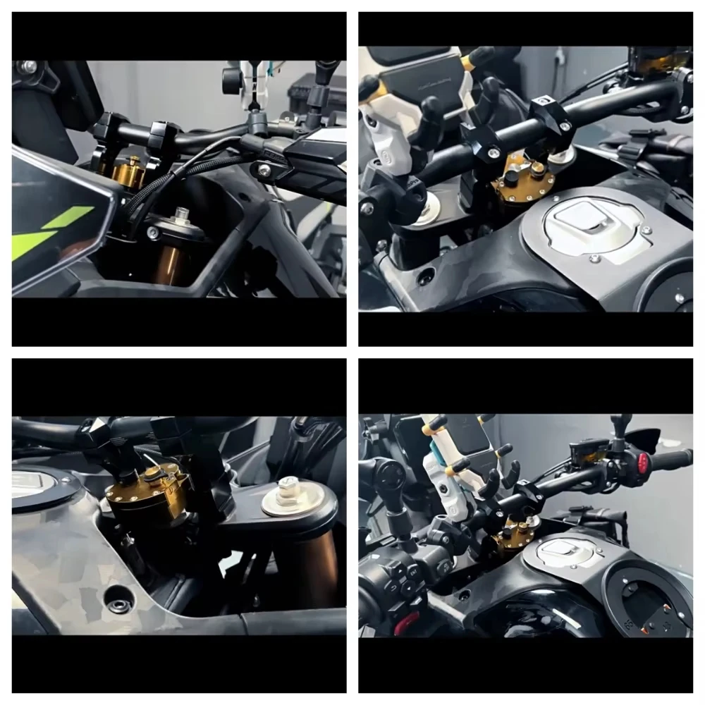 Motorcycle Steering Damper Stabilizer Riser Mount Bracket For CF MOTO 450MT IBEX 450 800MT 800MT-X Explore 2024-2026