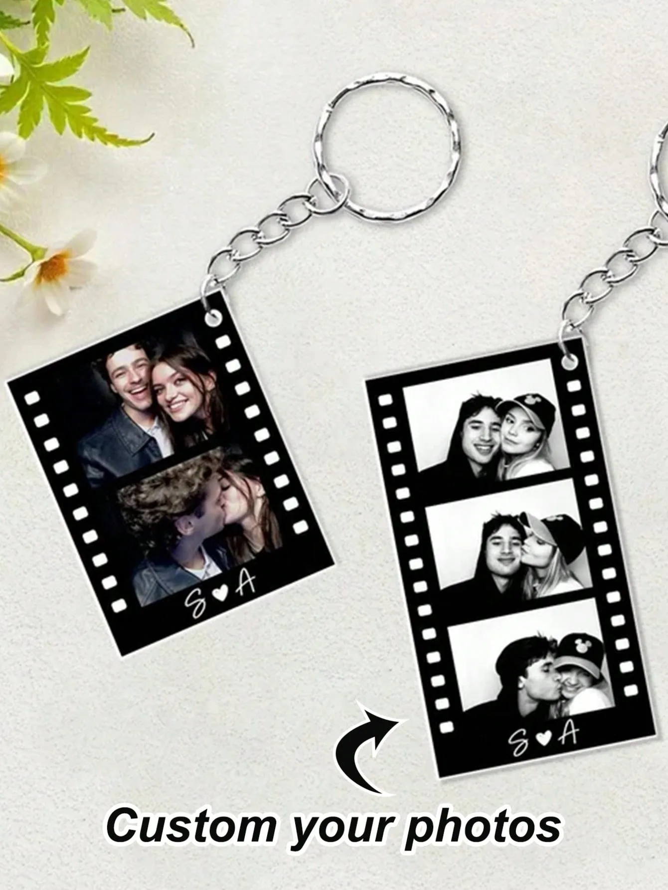 Custom Photo Acrylic Keychain, Valentine's Day Gift, Couple Keychain, Personalized Photo Keychain, Couple Gift, Anniversary Gift