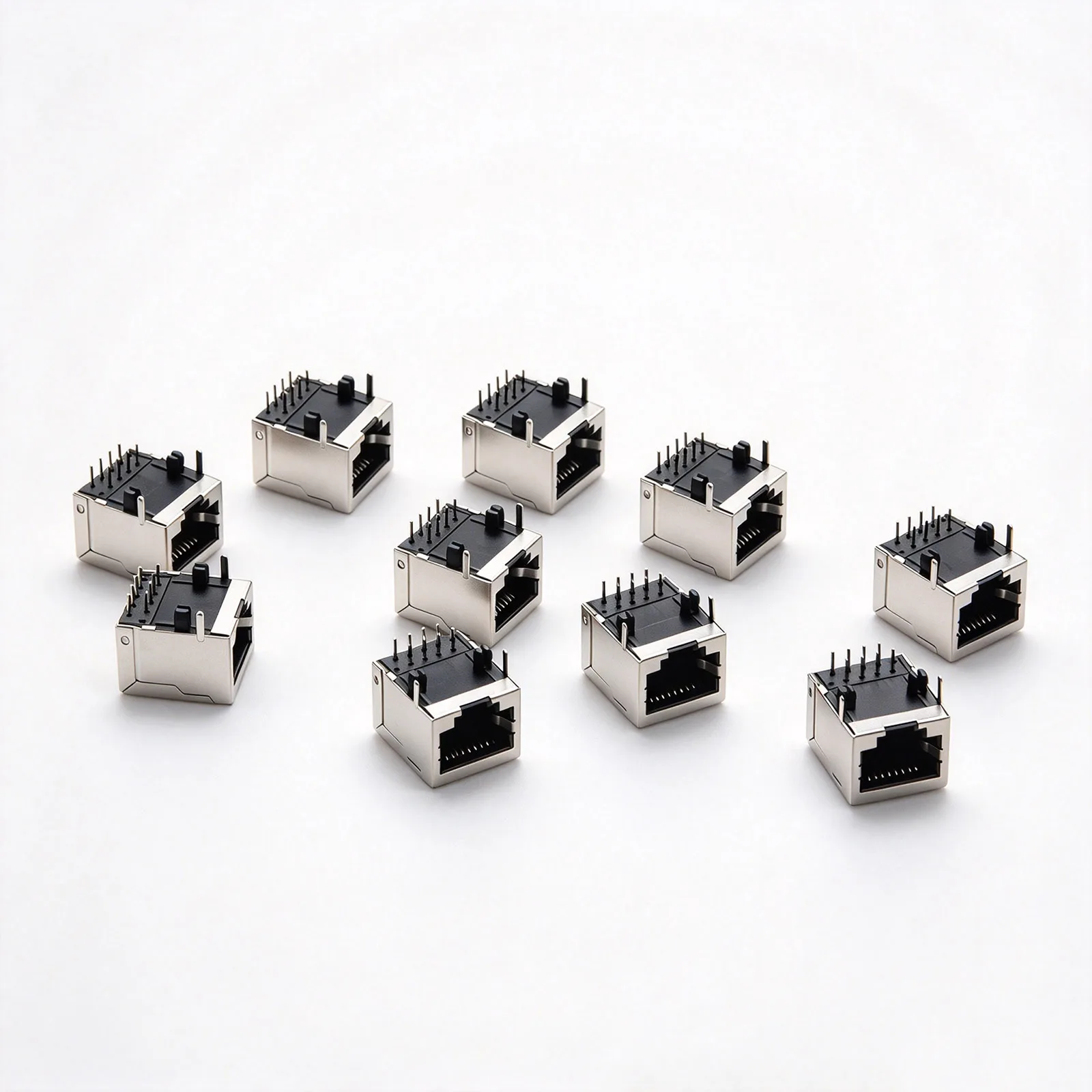 10Pcs RJ45 8P8C Jack Connector PCB Mount Single Network Socket Internet Modular SMD 8Pin Female Head Solder Connector