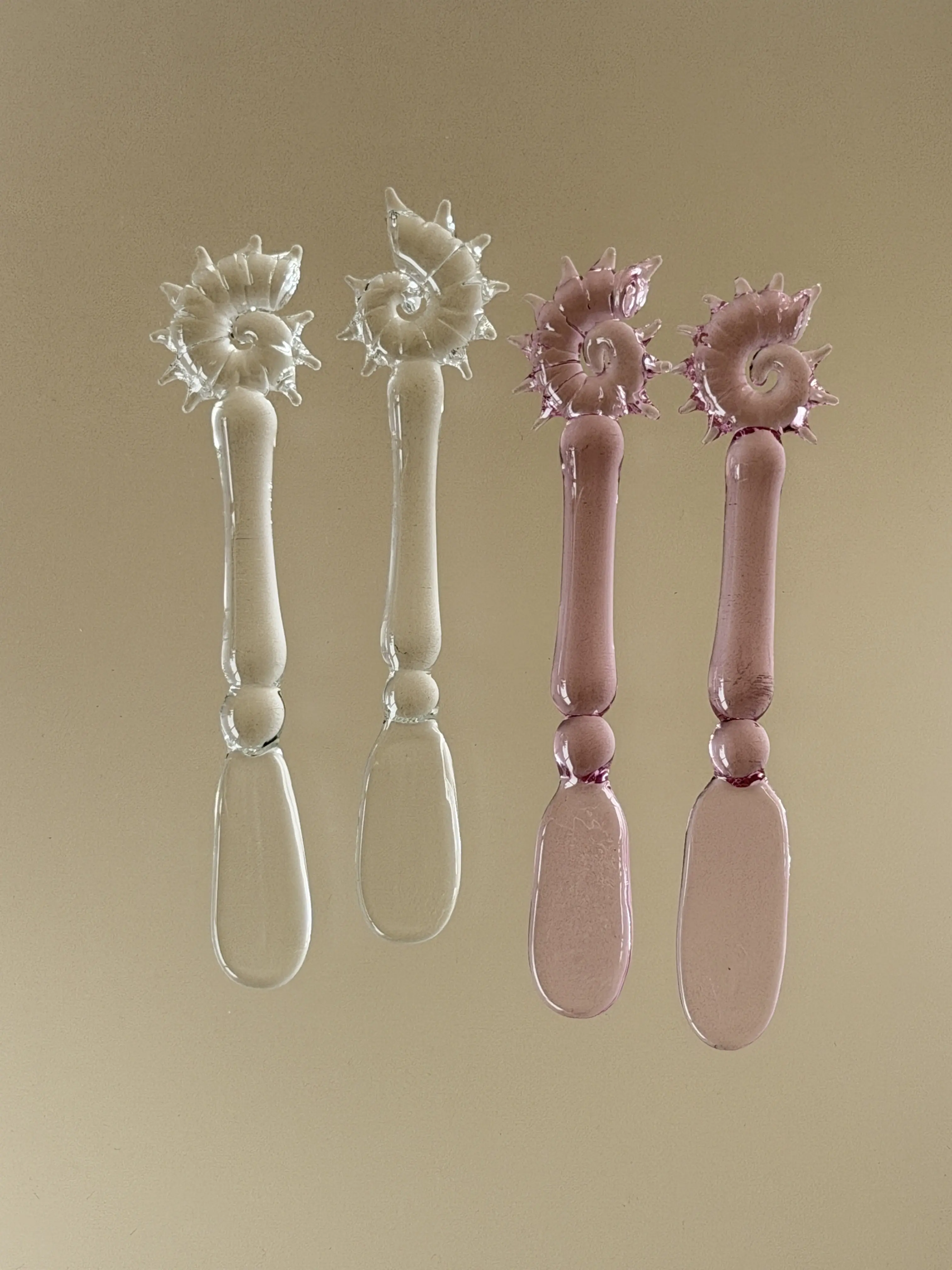 Creative Glass Conch Butter Spreader, Irregular Handmade Heat Resistant Glass Dessert Knife, Ins Viral Tableware