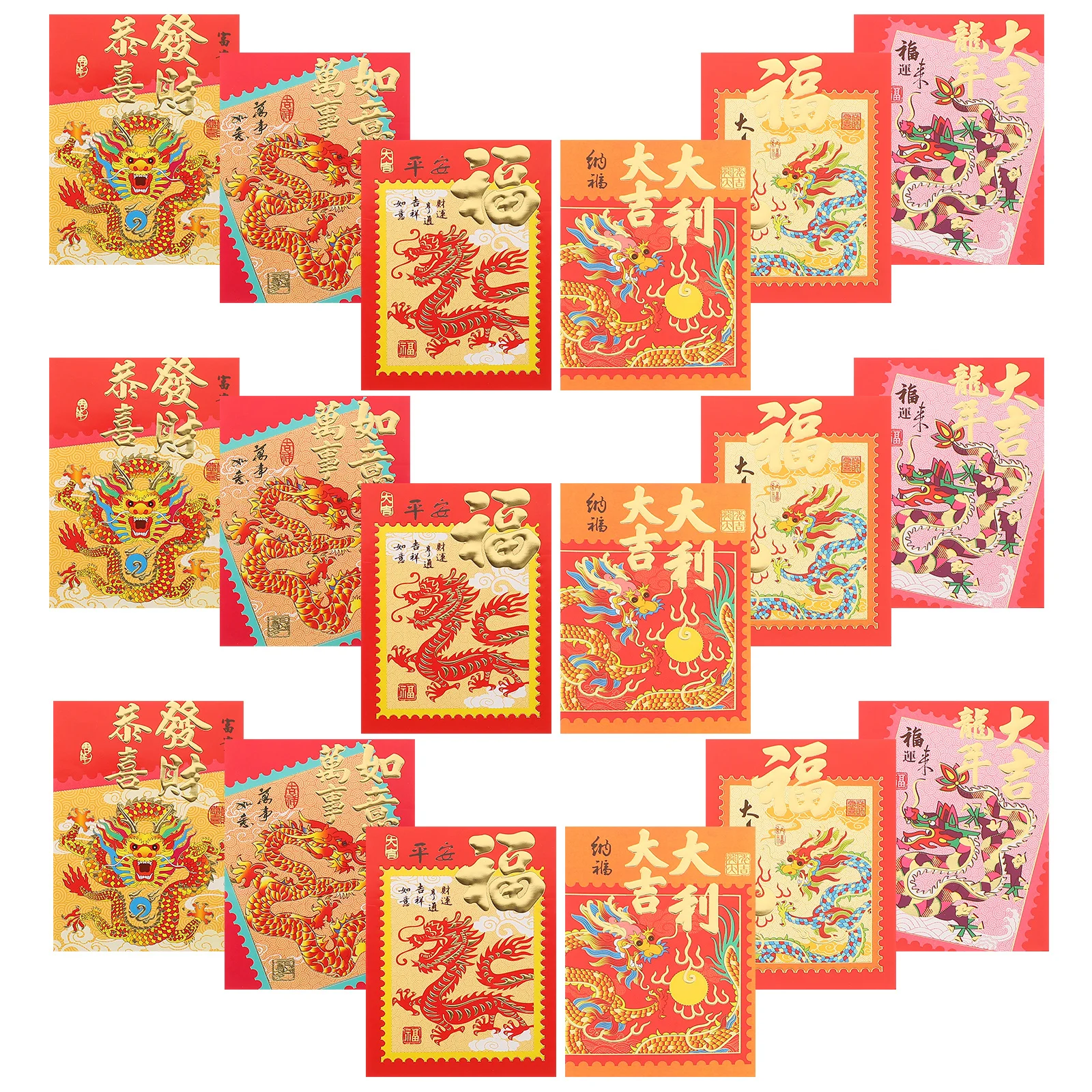 

30 шт., красные конверты в китайском Новом году, бумажные пакеты для денег, весенние праздничные пакеты, пакет денег в традиционном стиле