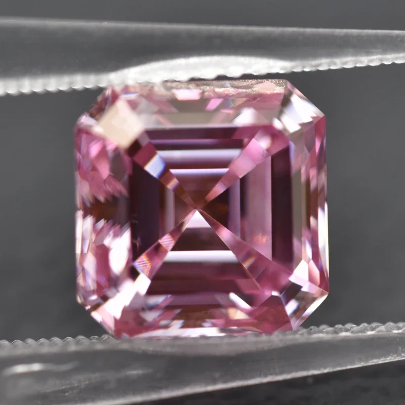 Pedra de moissanite sakura cor rosa asscher corte moissanite pedra preciosa joias avançadas testador de diamante com certificado gra