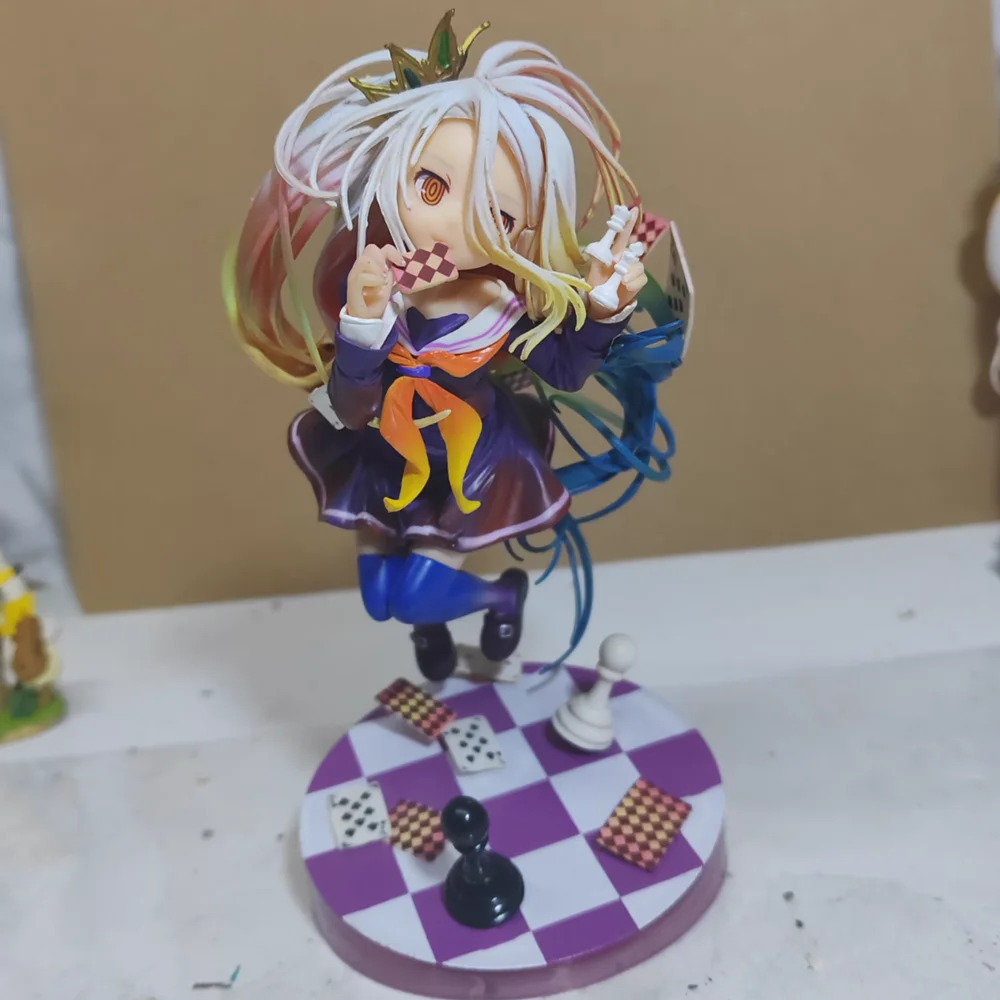 

No Game No Life Figures Zero Shiro 19cm Anime Model Dolls Figurines Action Schwi Jibril Fairy Shampoo Figurine
