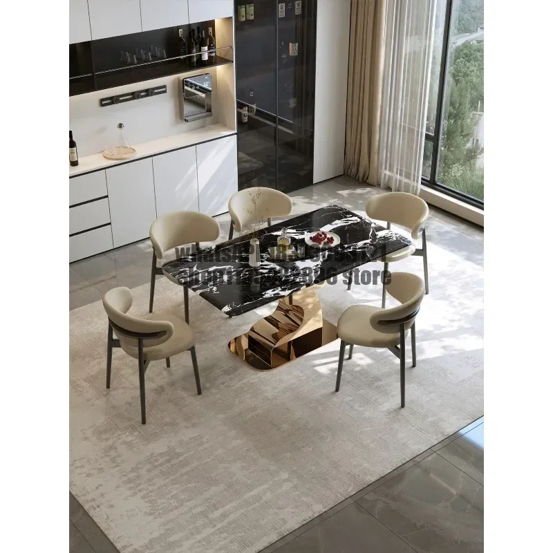 Antlers Luxury Stone Dining Table Household Modern Luckin Light Luxury Premium Rectangle Dining Table Chair