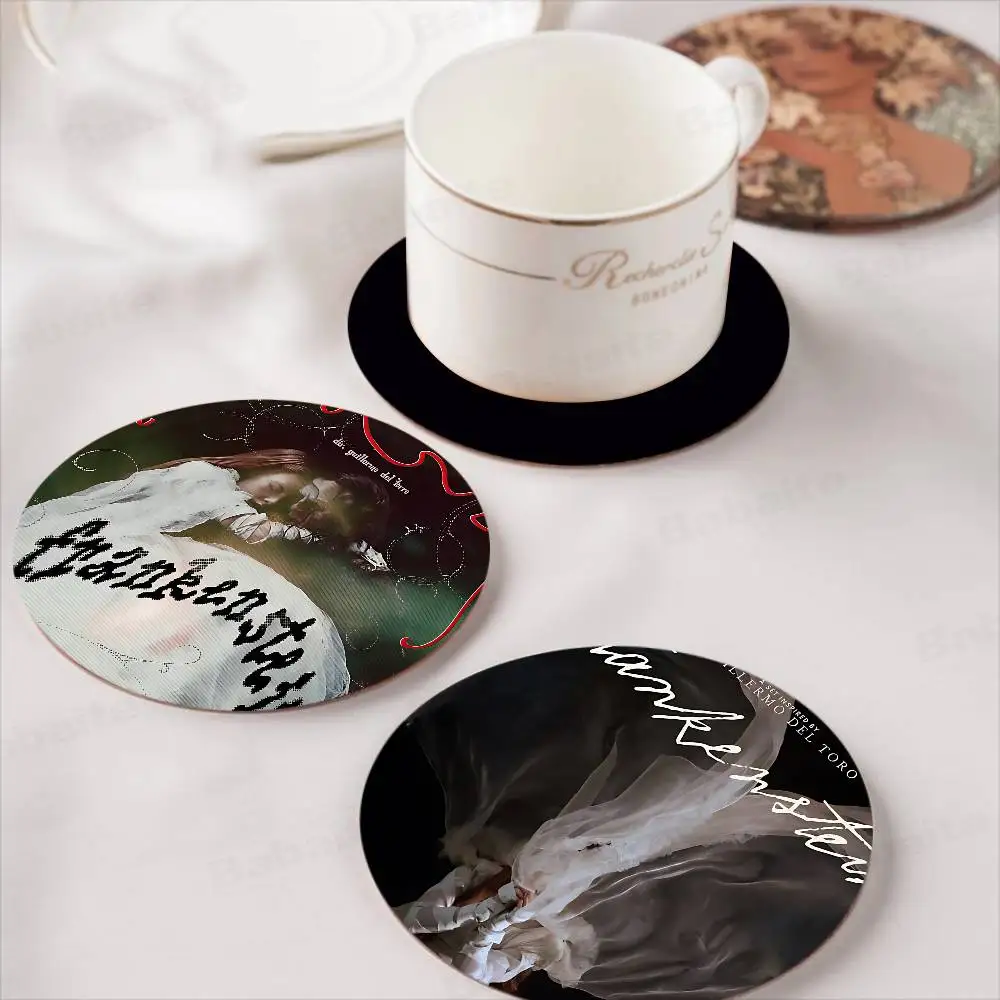 Horro Story Frankenstein Round Coasters Insulated Durable Cups Coffee Coaster Plate Mats Home and Decoration Kitchen Utensils
