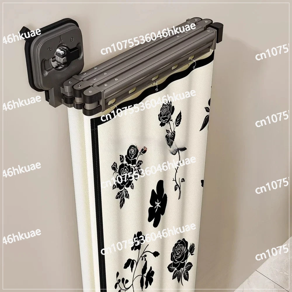 Folding Invisible Bathroom: Punch-Free Toilet, Waterproof Bathing Partition for Dry and Wet Separation with Shower Curtain