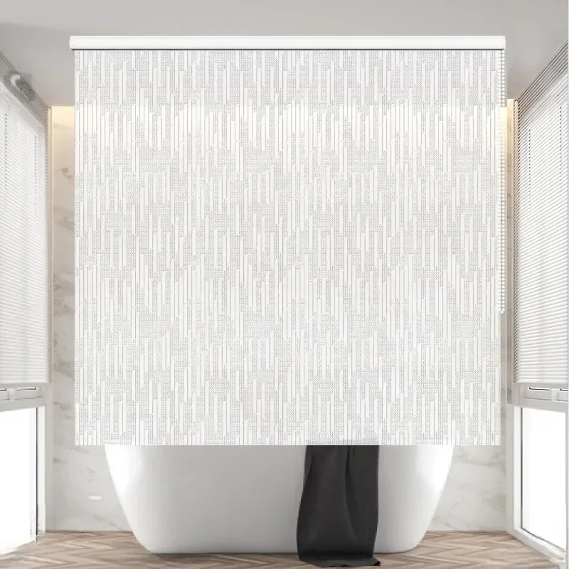 Rollup Shower Curtain for Bathroom. Waterproof, 100% PEVA, No Rings! (56