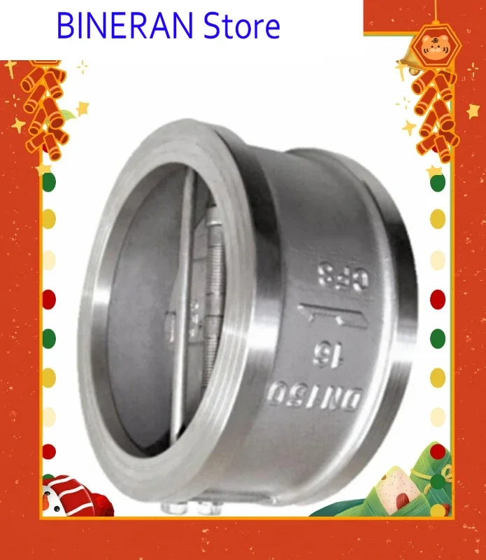 

Обратный клапан с твердым уплотнением из нержавеющей стали 304, H76W-16P, двухдисковый обратный клапан-бабочка, одноходовой клапан DN100