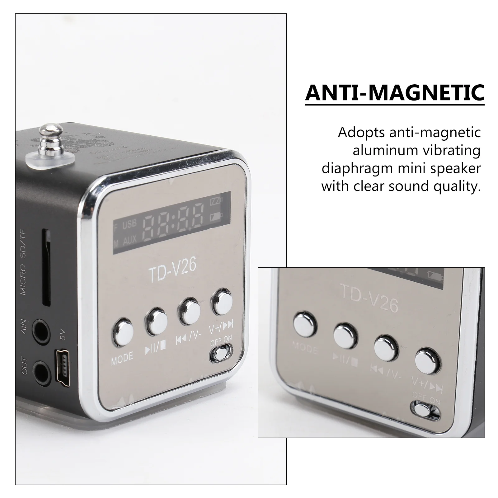 

Mini Digital Portable Music Mp3 Mp4 Player Micro USB Disk Speaker Fm Radio Black Portable Mini Digital Speaker Amplifier