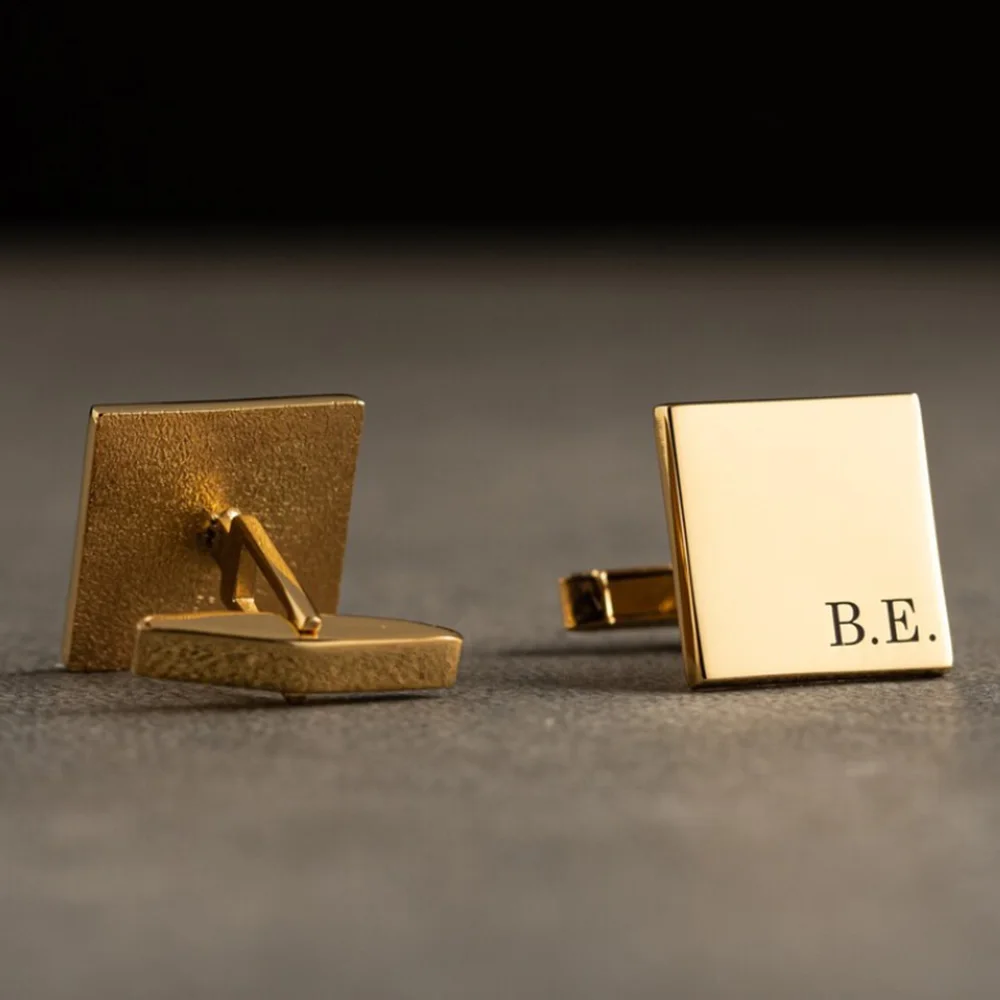 Personalized Square Cufflinks With Laser Engraved Names, Creating Handsome and Elegant Gifts