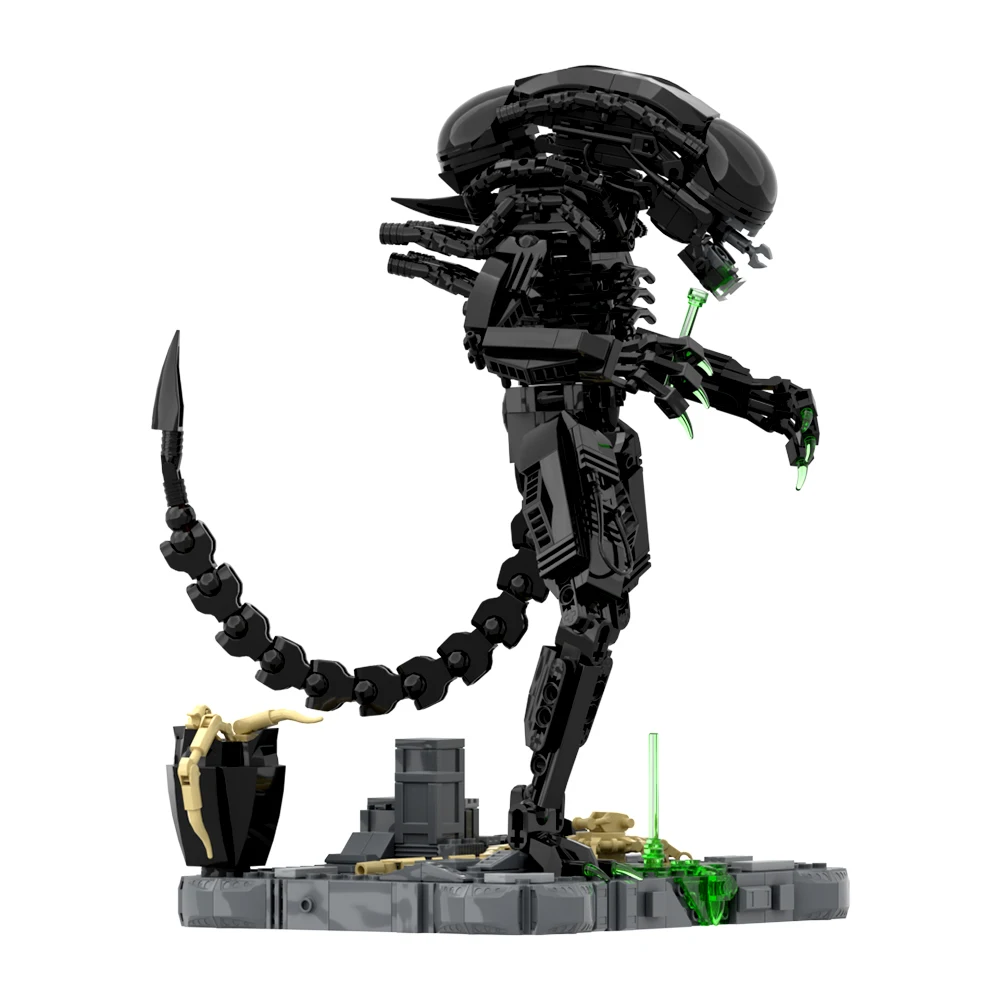 MOC Alien Drooling Monster Building Blocks Toys Xenomorph Movies Creature Model DIY Bricks Kids Adult Creative Birthday Gift Set