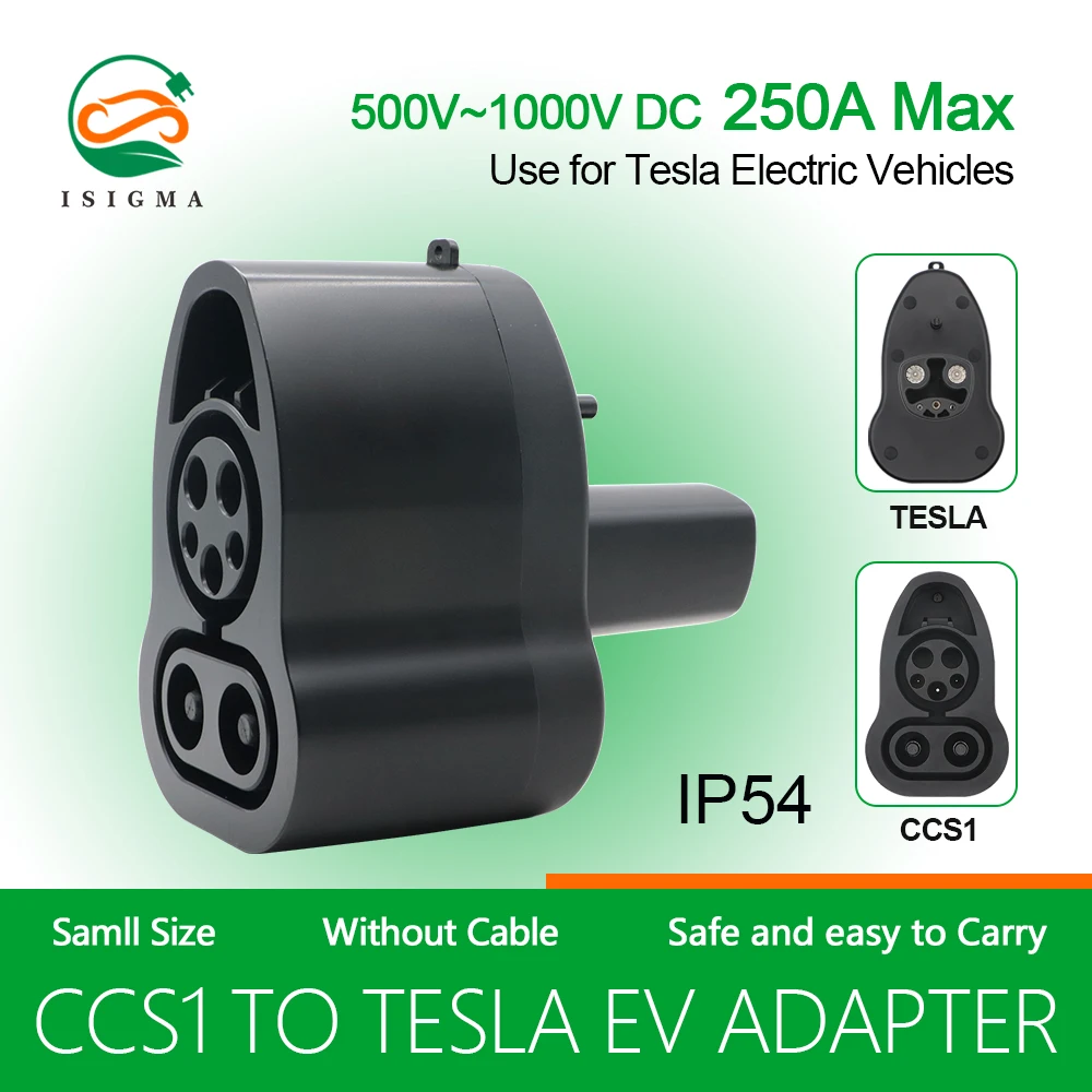 ISIGMA CCS2 to Tesla DC EV Adaptor 100V~1000V 200A Fast Charging Connector For Tesla with DC CCS1 EV Charger