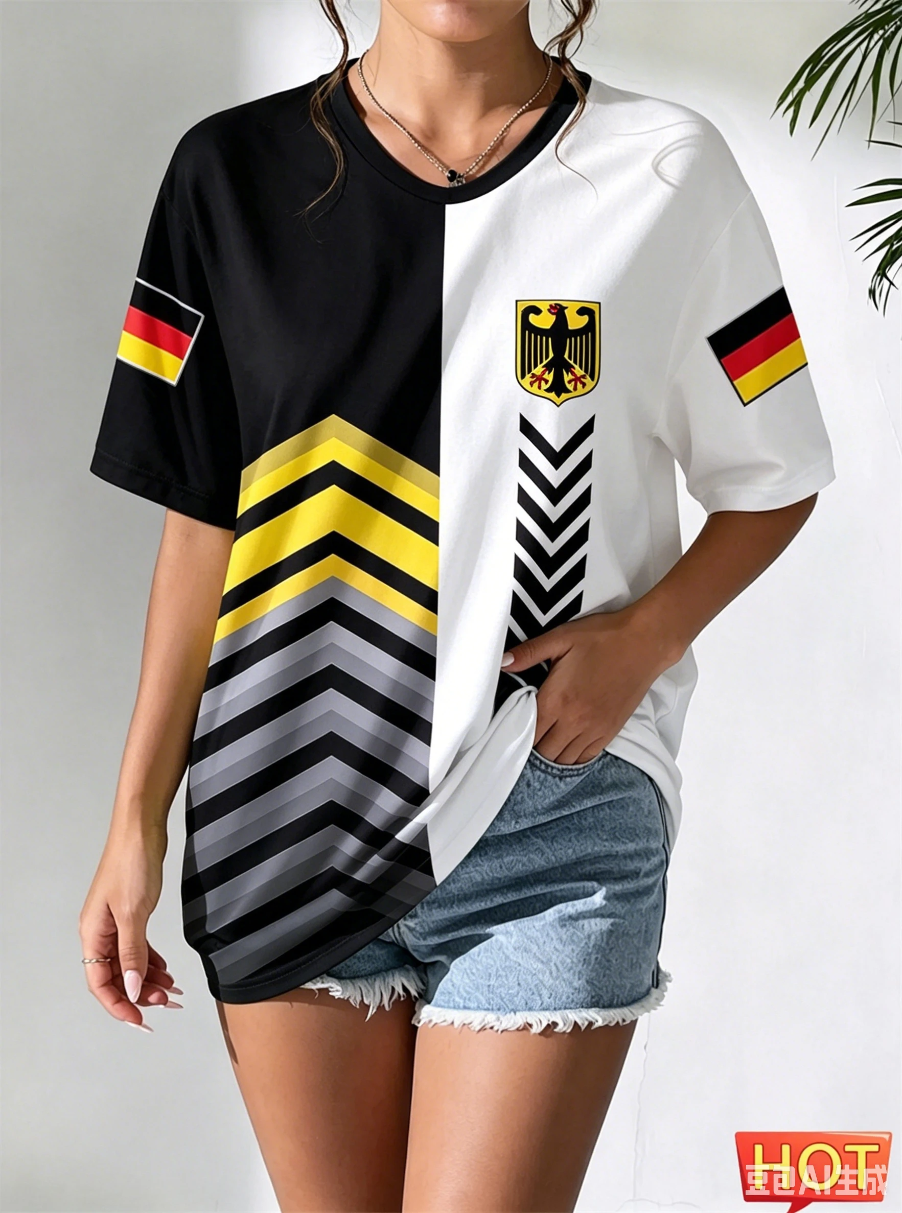 Street Fashion Germany - T-shirt da donna con stampa della