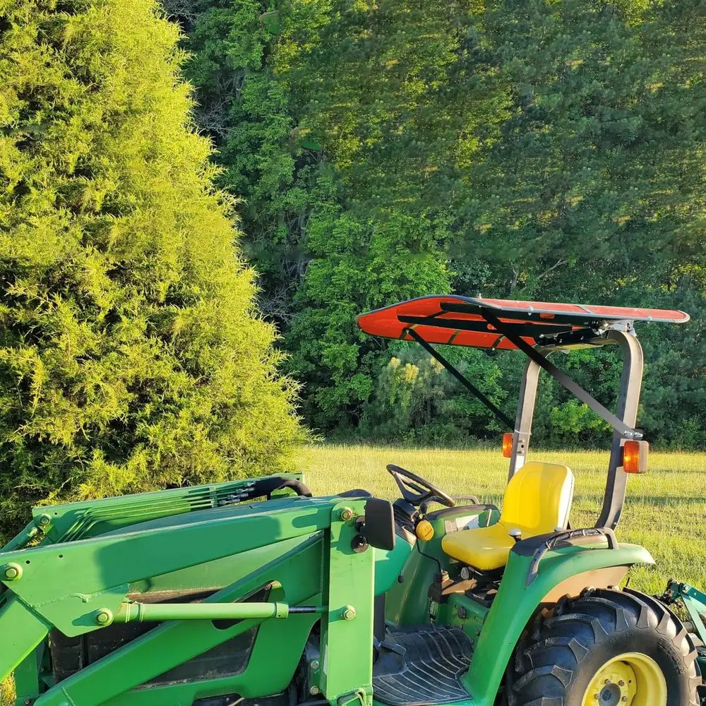 52 x 52 Red Tractor Mower Sunshade Canopy with ROPS Protection