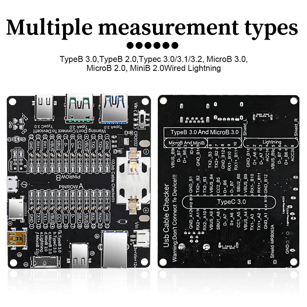Newly Upgraded Type-C Type-B USB Cable Tester Micro Short Circuit Switch Test Board Data Cable Anomaly Detection For Test Board