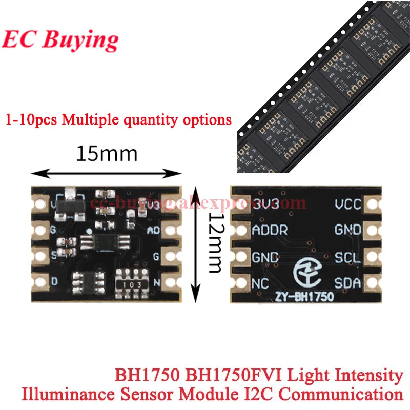 10Pcs/1pc BH1750 BH1750FVI Light Intensity Illuminance Module Digital Optical Intensity Illumination Sensor I2C Communication