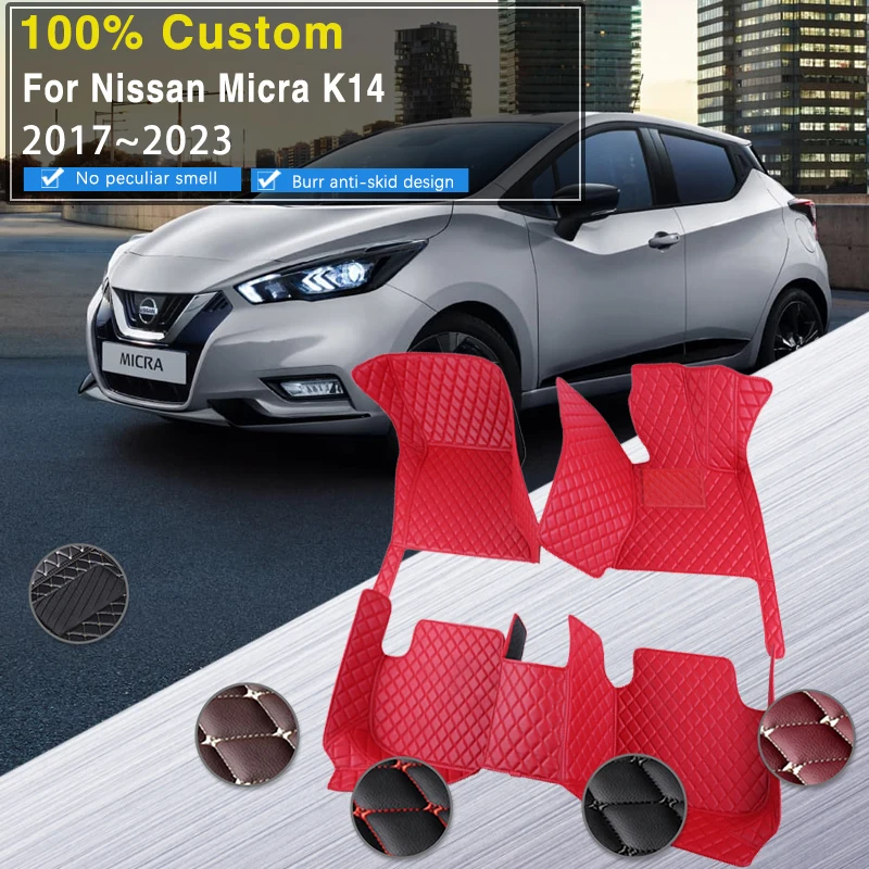 

Car Floor Mat For Nissan Micra K14 2017~2023 Dirt-resistant Pads Floor Carpets Foot Matts Cubre Pisos Para Autos Car Accessories