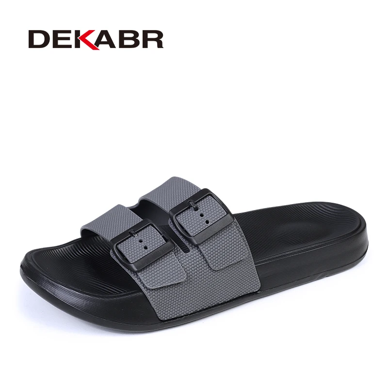 

DEKABR Summer Men Casual Slides Adjustable Buckle Strap Non Slip Eva Sole Breathable Outdoor Beach Slippers