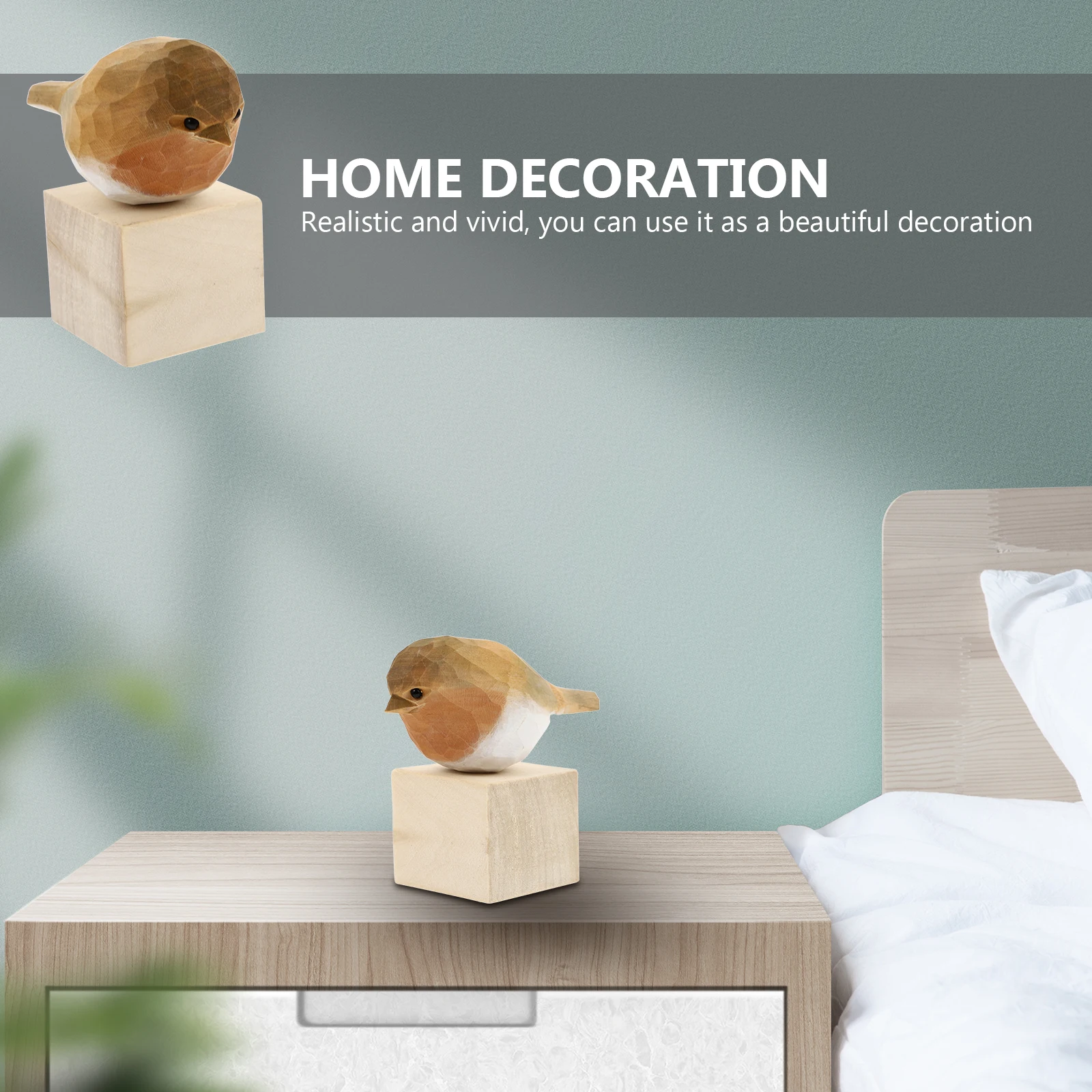

Wooden Bird Adornment Exquisite Realistic Simulation Ornament for Home Office Desktop Decoration Simulation Bird Ornament
