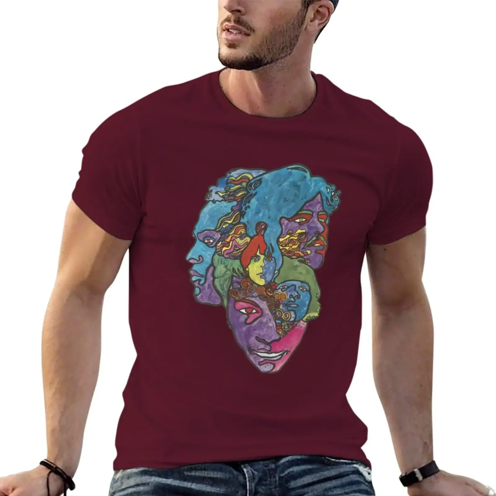 Sweat Cute Clothes Boys White Heavy Weight T Shirts for Men Love Forever Changes Sticker T-Shirt Black Oversized Men Clothing