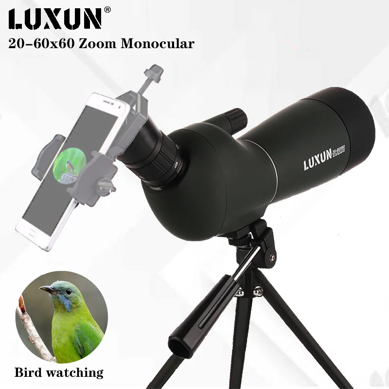 

LUXUN 20-60x60 Monocular Telescope Monocular with Zoom Professional Bird Watching Spyglass for Travel Hunting Camping Equipment