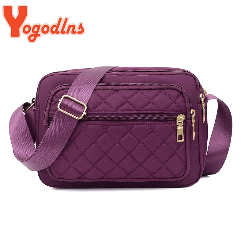 Multiple Compartment Crossbody Bags Women Messenger Bag Casual Lady Bag Waterproof Nylon Single Shoulder Strap Pack