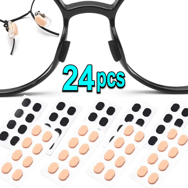 

24pcs Soft Anti-slip Glasses Nose Pads EVA Foam Adhesive Sweat Absorb Sponge Nose Pads Eyeglasses Stickers Eyewear Accessories