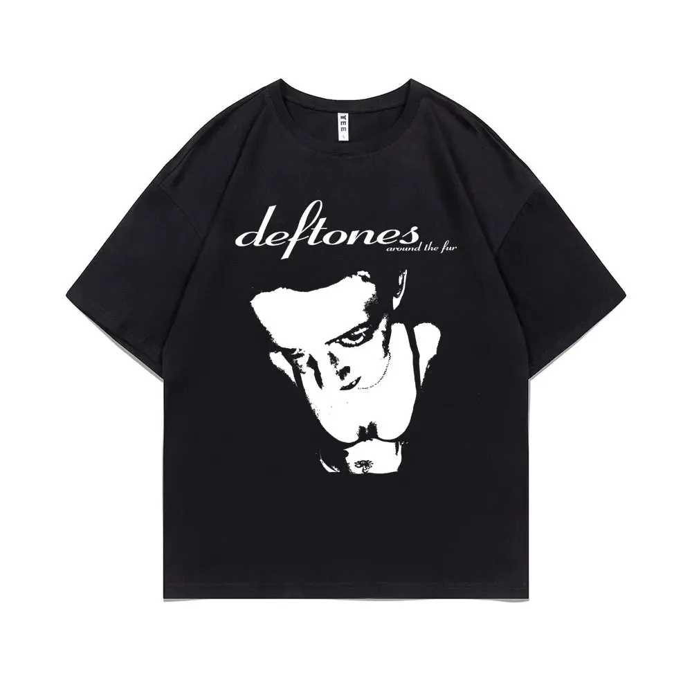 Women Deftones Merch Chino Moreno Diamond Print Ladies T-shirt Casual Basics O-collar Black Shirt Short Sleeve Ladies T-shirts