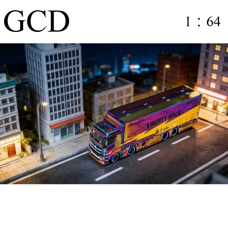 GCD 1:64 Mitsubishi LB Color Electroplated Container Truck HEC Exhibition Alloy Simulation Car Model Children's Gift