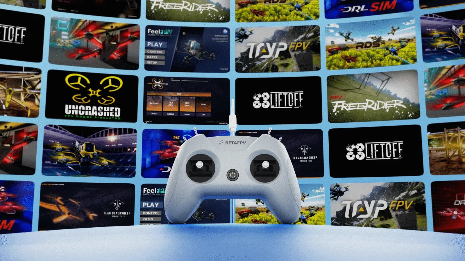 Controlador Sim de vôo de drone BETAFPV LiteRadio 2 SE, 8CH USB para transmissor DJI PhoenicRC AeroFly STEAM