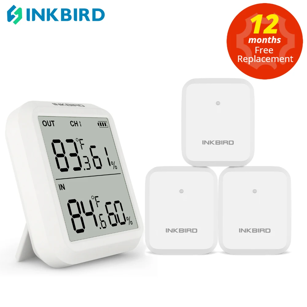INKBIRD ITH 20R bezprzewodowy cyfrowy wewnętrzny termometr zewnętrzny Monitor wilgotności z wskaźnik temperatury miernik wilgotności akwarium