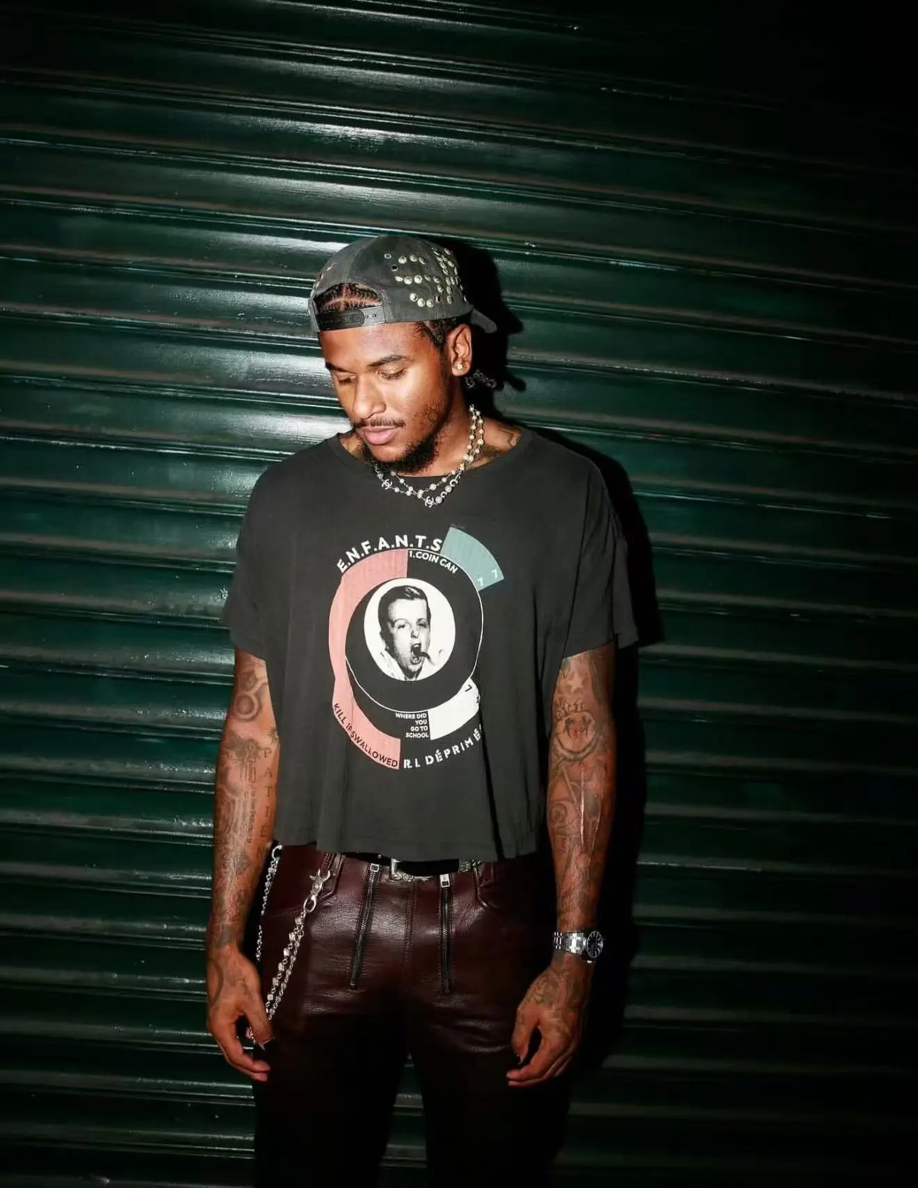 Jalen Green ERD25SS Depressed Rich Second Generation Snake Boy Black Short Sleeve T-Shirt Loose Fit Pure Cotton Casual Style