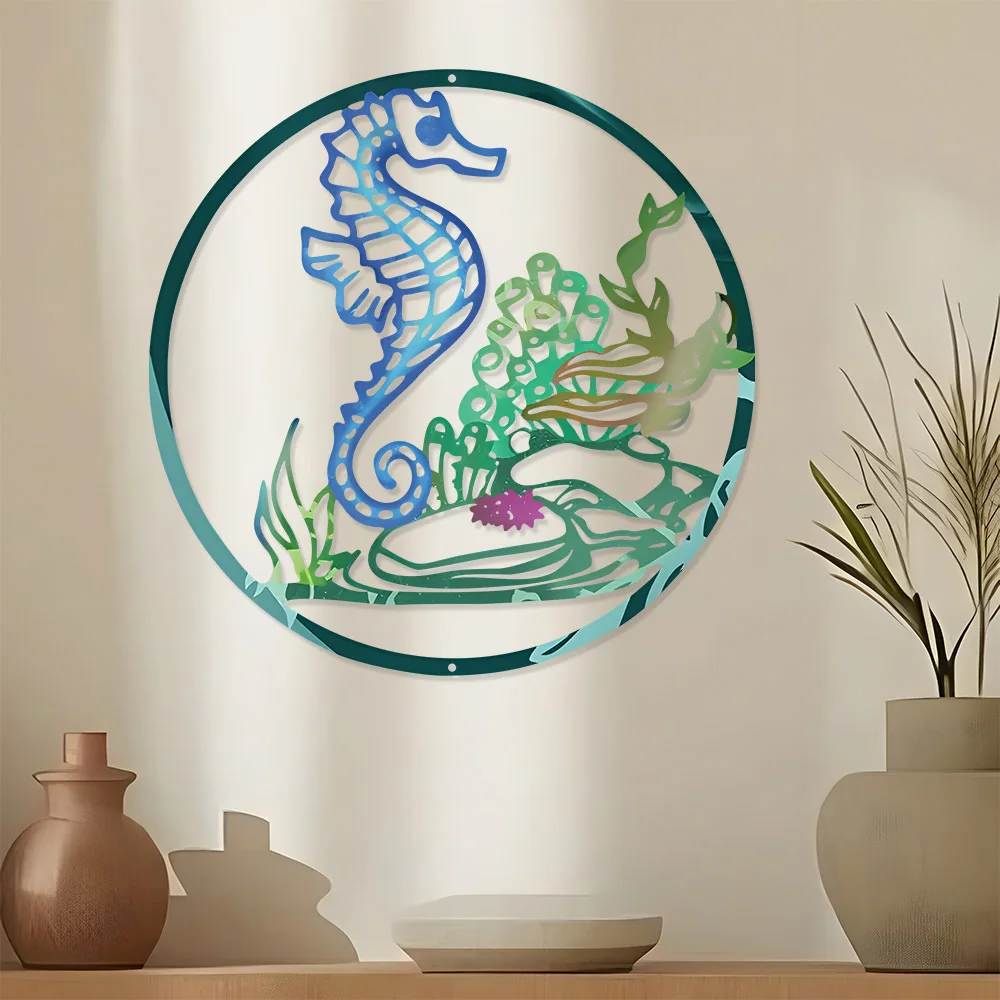 CIFBUY Seahorse Metal Wall Art Iron Rust Proof Waterproof Indoor Outdoor Garden Patio Home Decoration
