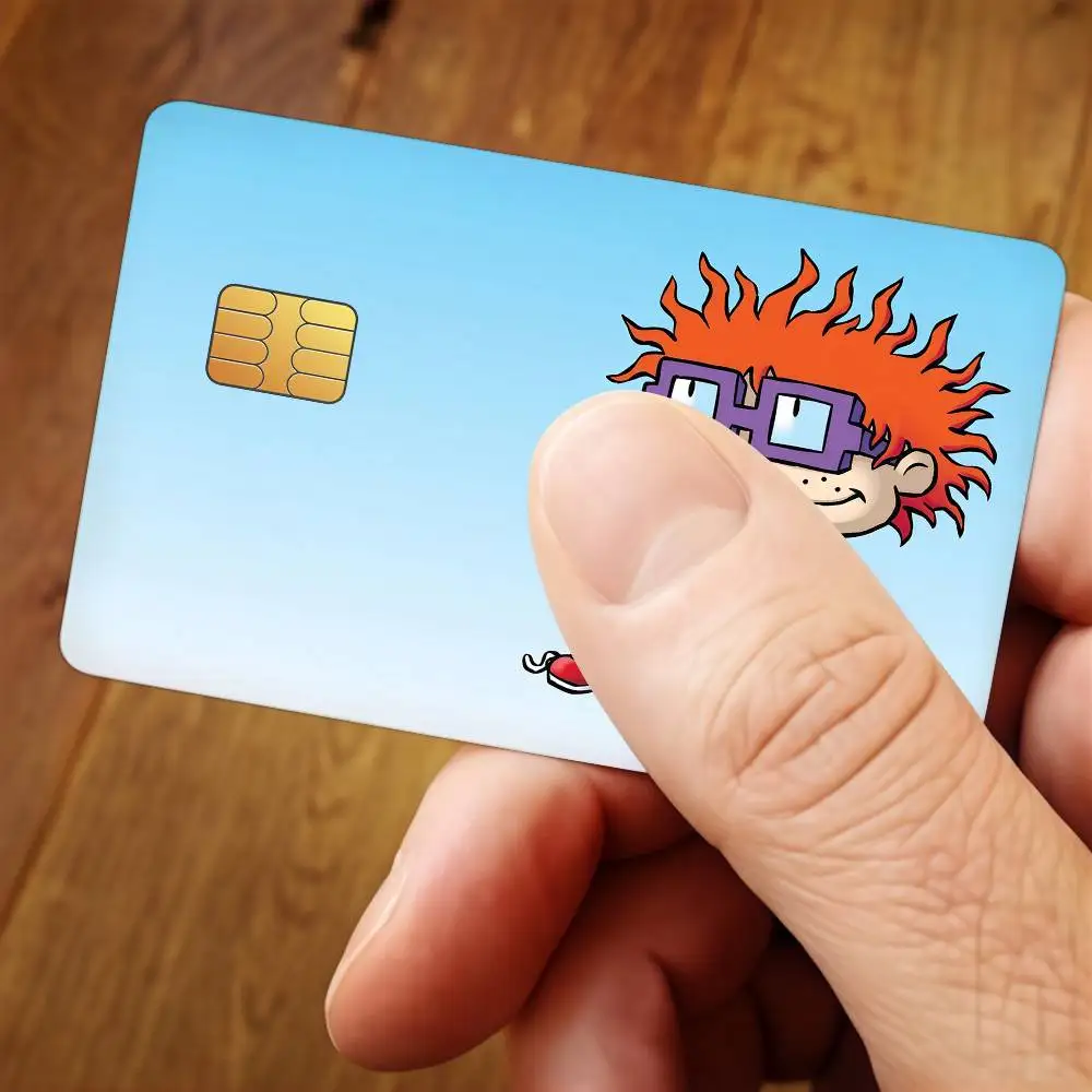 Anime R-RUGRATS-S Credit Card Public Transportation Cards Sticker Waterproof Card Face Decoration 4PCS