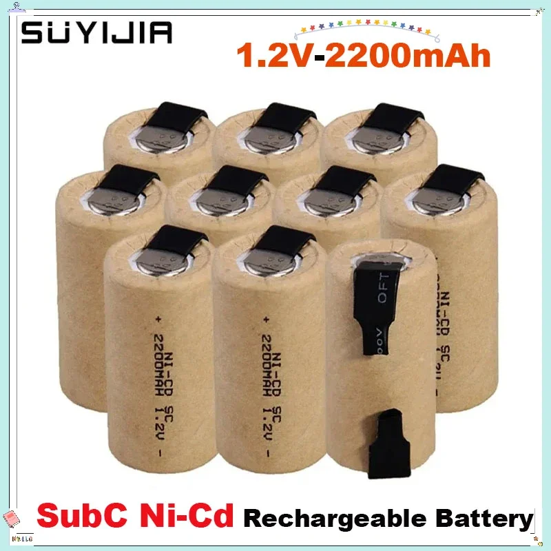 New Ni-Cd SUBC Battery Screwdriver Drill SC 1.2V 2200mah Battery SubC Ni-Cd Rechargeable Battery with Label Power Tool 1-30pcs