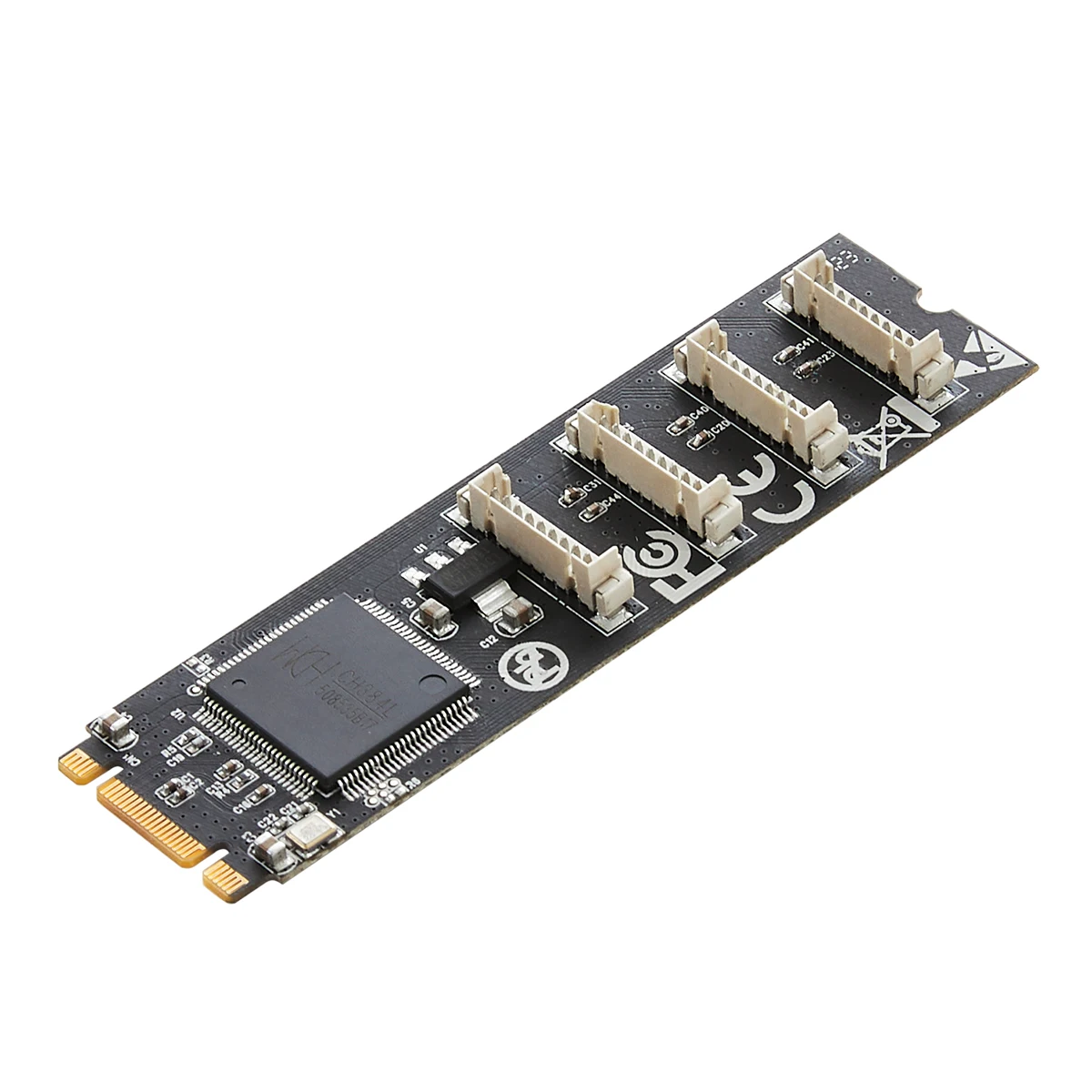 M.2 B+M To DB9 4 Com Ports 4S DB 9Pin RS232  Industrial Serial Port  NGFF 2280MM Serial Port M2 B M Key Expansion Card