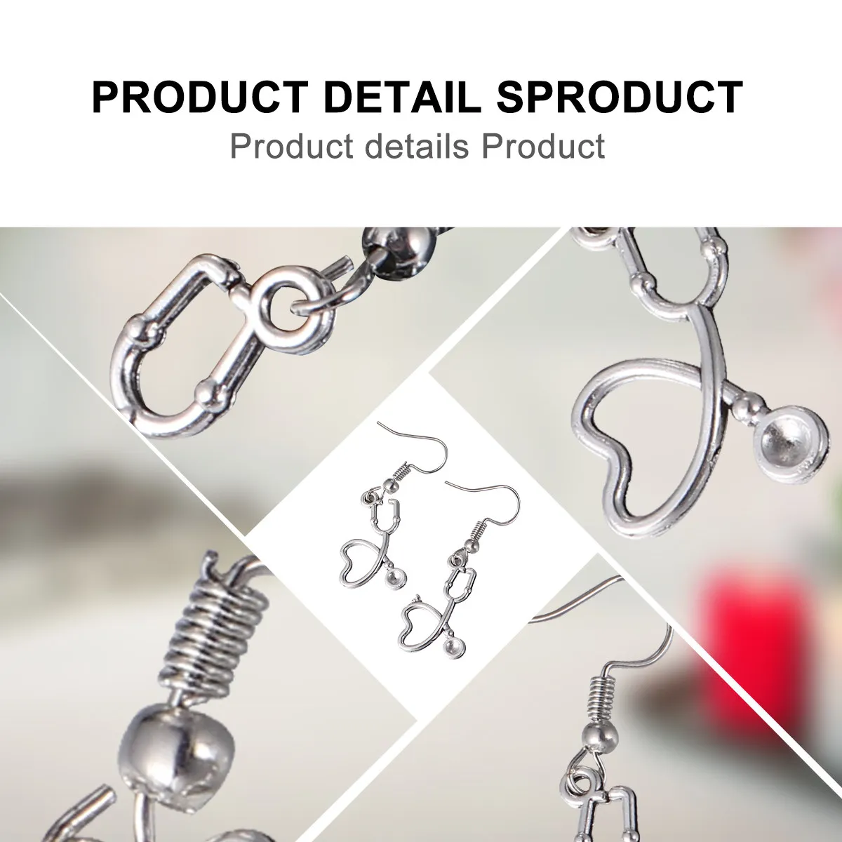 Stethoscope Earrings for Women Medical Theme Jewelry Gift for Nurses Daily Wear Halloween Christmas