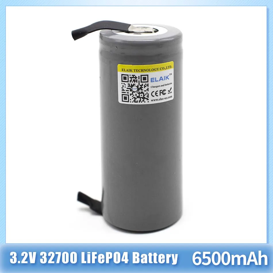 

16PCS ELAIK 3.2V 32700 6500mAh LiFePO4 Battery 35A Continuous Discharge Maximum 55A High power battery+DIY Nickel