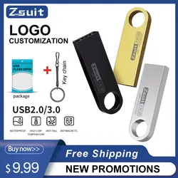 10pcs Metal USB Flash Drives 64GB Waterproof USB Stick 4GB Free Key Ring Pen Drive Creative Gift Free Shipp Memory USB Free Logo