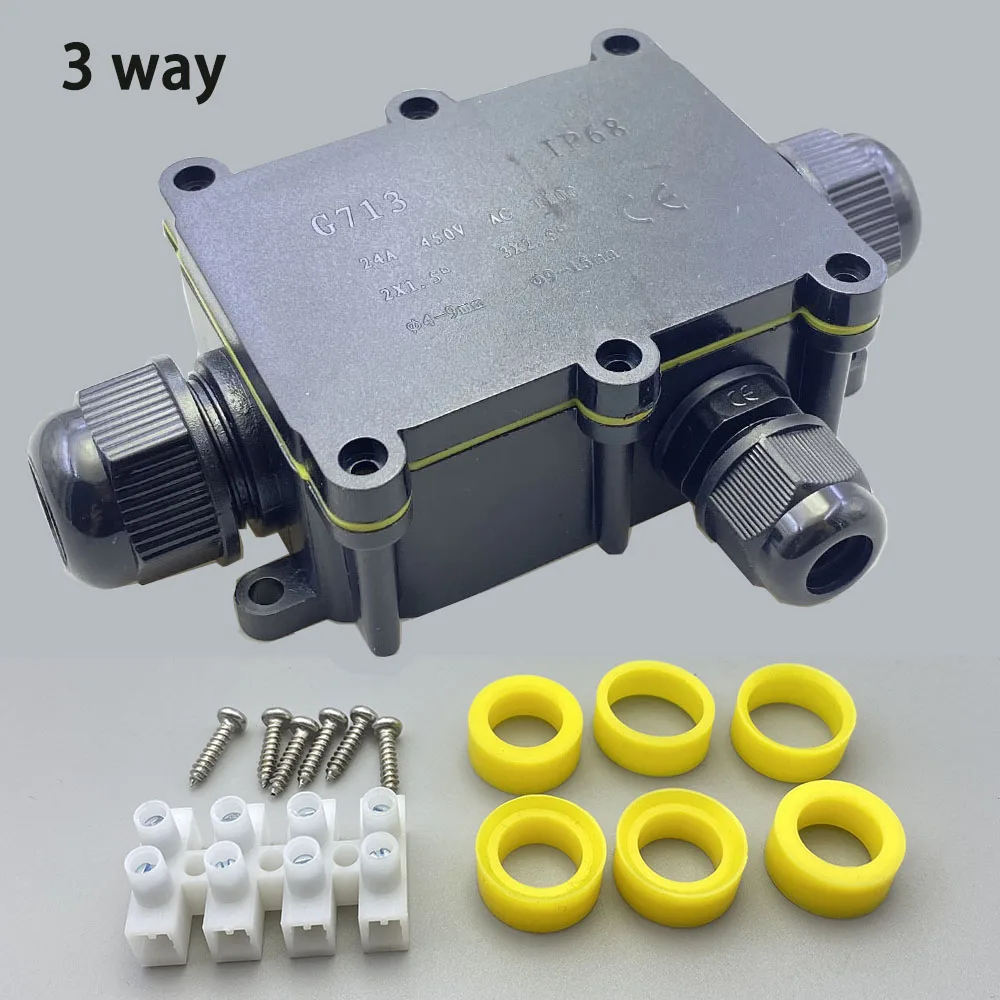 IP68 صندوق توصيل مقاوم للماء 2/3/4/5/6way 450V 24A موصل كابل مختوم، مثبط، كهربائي، خارجي، مقاوم للماء