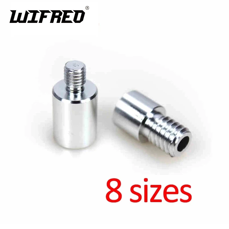 Wifreo 1PC Aluminum Zinc Alloy Landing Net Handle Thread Adaptor Male to Female 8mm to 10mm 8mm to 12mm 10mm to 8mm Accessory