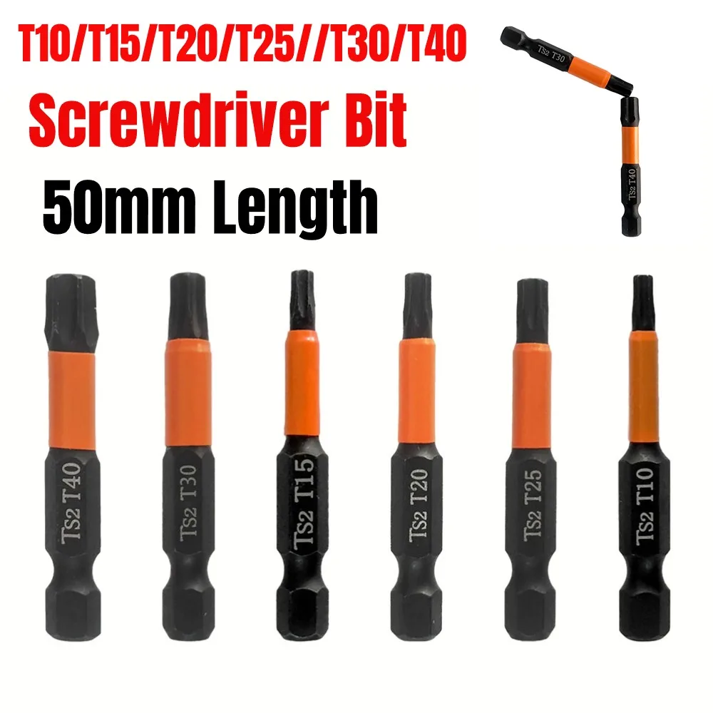 50mm Sechs kant schlüssel Bohrer 1/4 "Schaft Schnell verschluss Magnets ch rauben dreher Bit t10/t15/t20/t25 // t30/t40