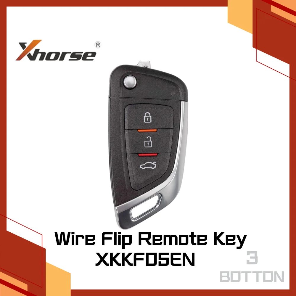 Xhorse XKKF05EN 2ndGeneration Wire Remote Key Knife Flip 3 Buttons