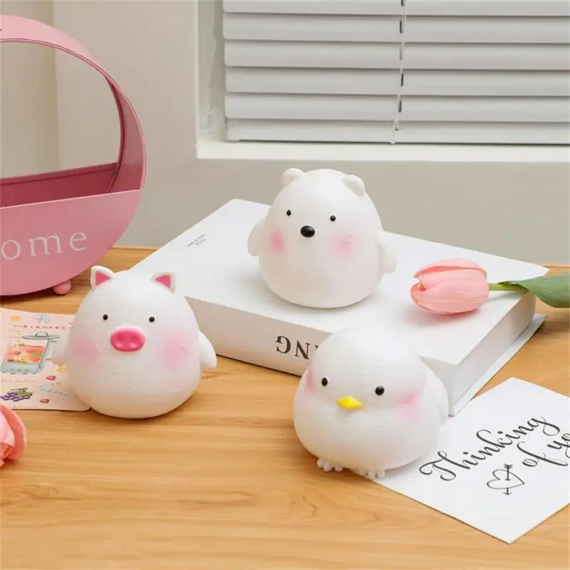 Creative Cartoon Bear Duck Rabbit Pig Chicken Night Light, Bedside Bedroom Led Night LightBattery Version Charging Night Light