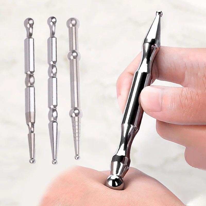 1Pcs Acupuncture Pen, Facial Reflexology Tools Stainless Steel, Trigger Point Massager Tool, Deep Tissue Massage Tool