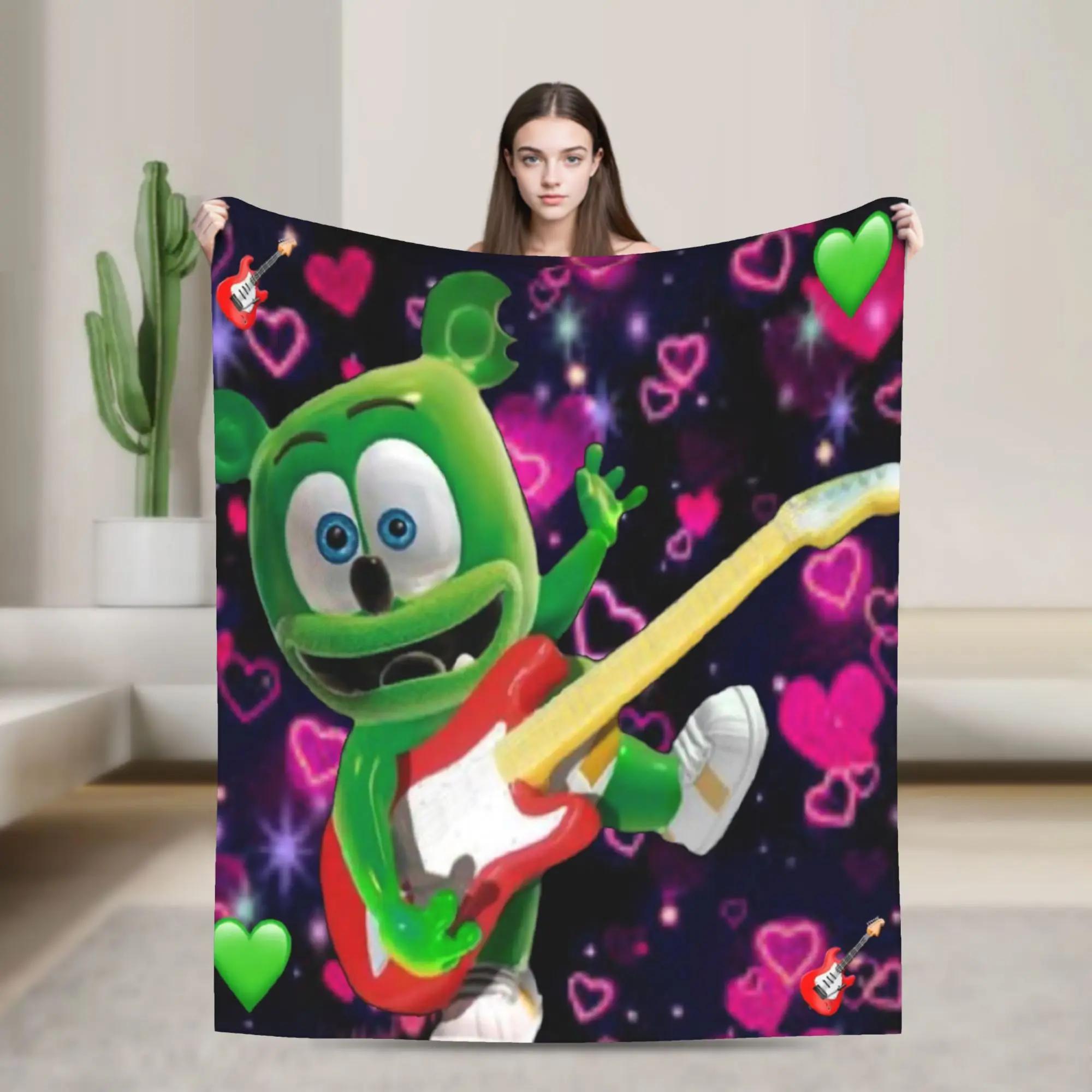  Gummibars bear Printed Blanket For Men Women Ultra Soft  Throw Blankets for Bed 50x60 Inches Multi-size